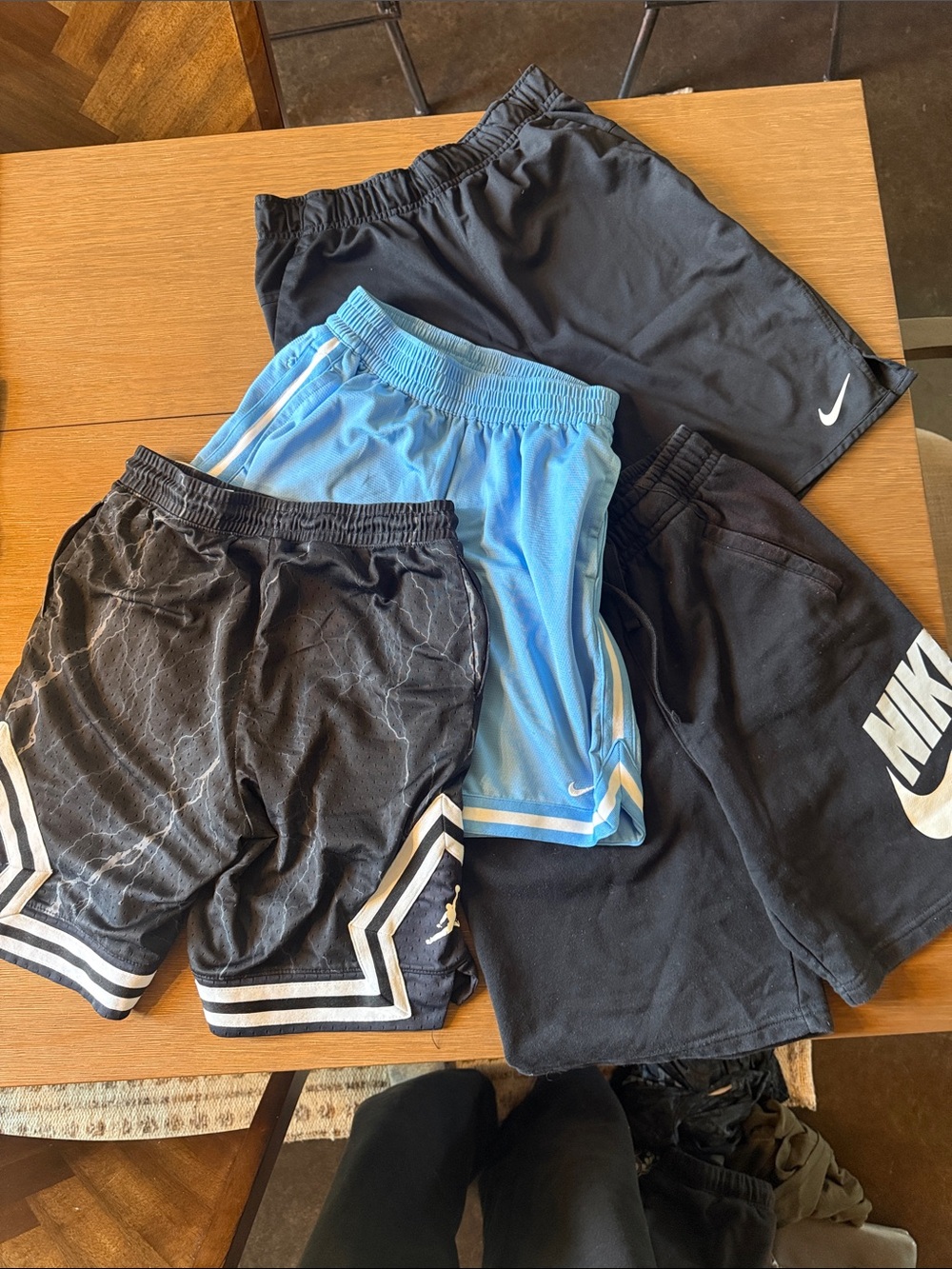 Nike Kids Black and Light Blue Mixed Athletic Shorts Pack